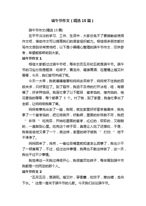 端午节作文（精选15篇）