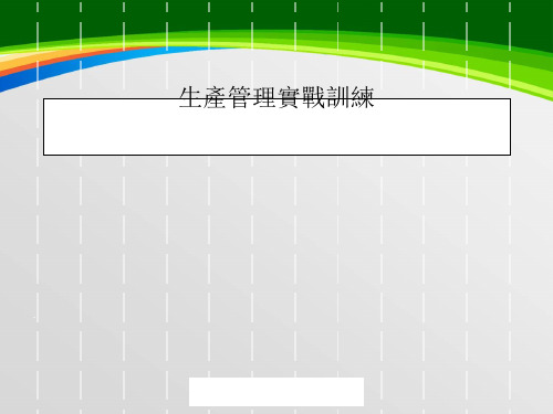 生产管理实战训练课程(PPT 116页)