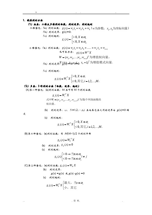模式识别复习重点总结