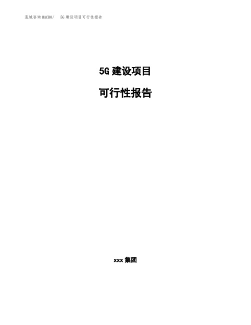 浙江5G建设项目可行性报告