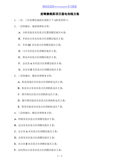 弱电布线预埋管道方案