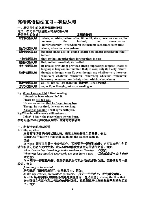 高考英语语法复习---状语从句5
