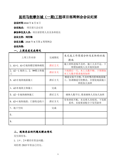 工地周例会(模板)