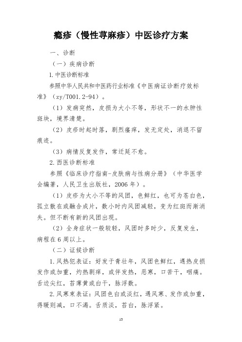 瘾疹(慢性荨麻疹)