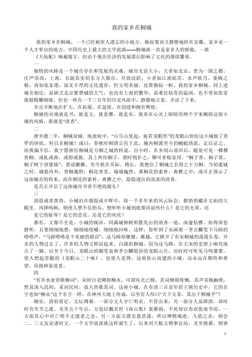我的家乡在桐城