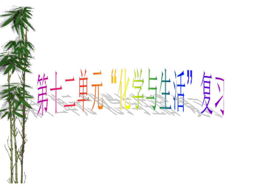人教版九年级下册化学第十二单元化学与生活课件