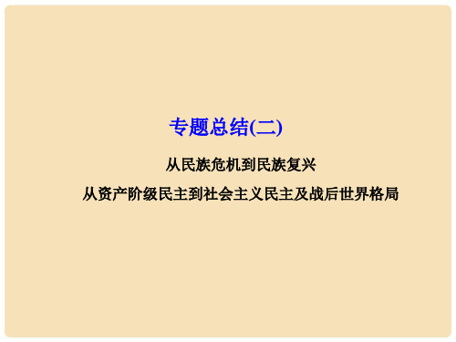 高考历史一轮总复习 专题总结2 从民族危机到民族复兴 从资产阶级民主到社会主义民主及战后世界格局课件