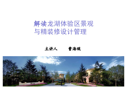 龙湖地产体验区景观与装修设计培训课件99p
