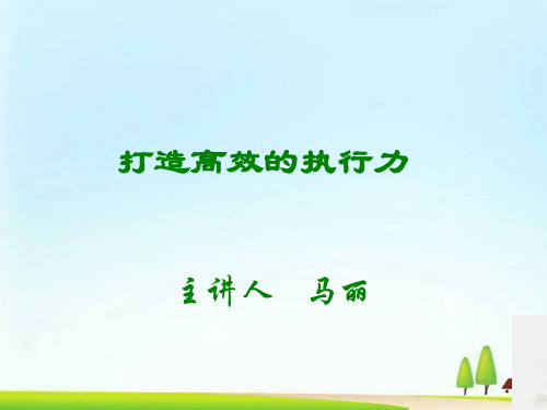 怎样打造高效的执行力(ppt 77页)