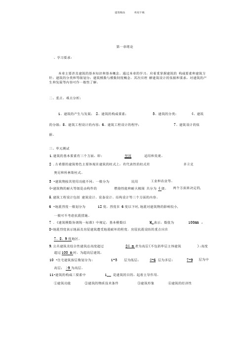 房屋建筑学习题答案(20210111214020)