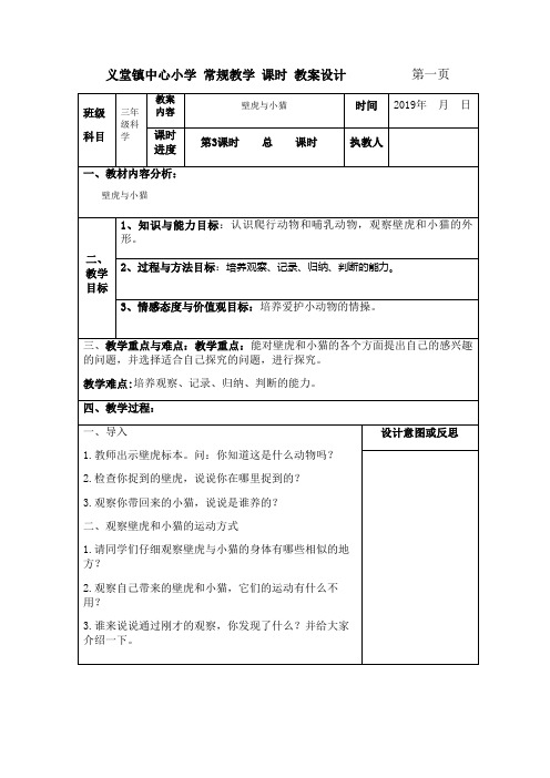 壁虎与小猫新粤教版三年级上册