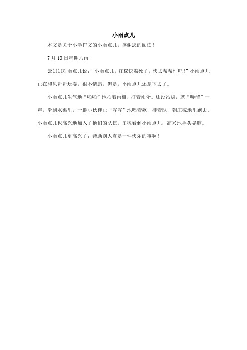 小雨点儿_小学作文