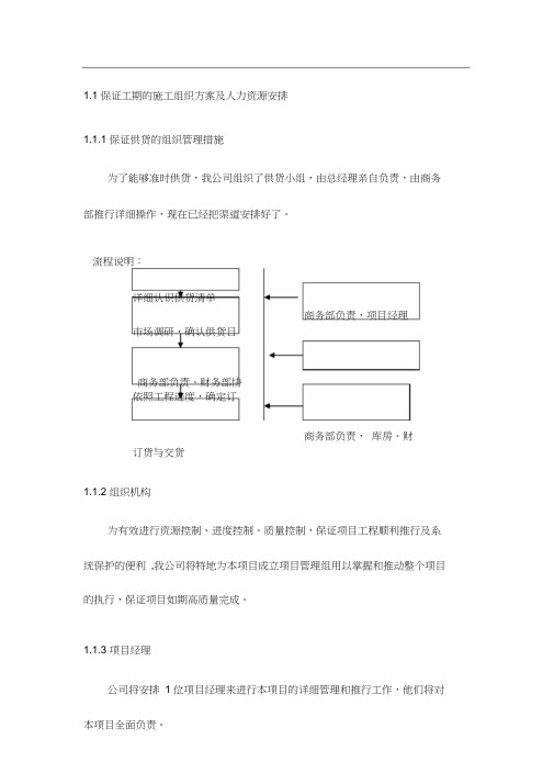 保证工期的施工组织方案及人力资源安排2