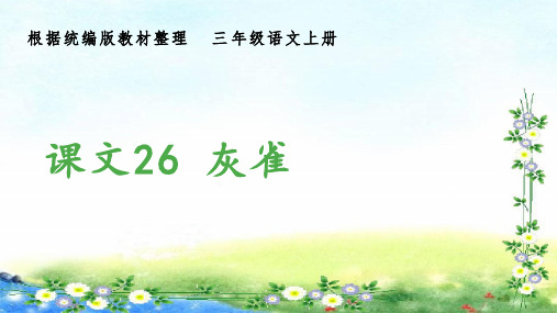 部编三年级上册语文 (生字课件)26、灰雀  15张幻灯片