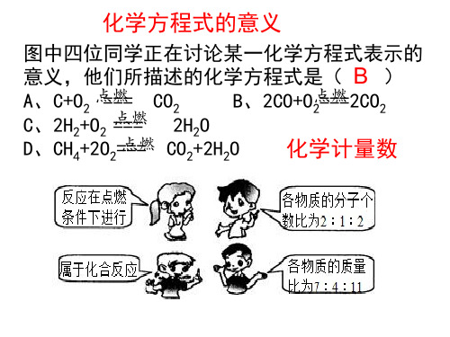 图中四位同学正在讨论某一化学方程式表示的意义他们所描