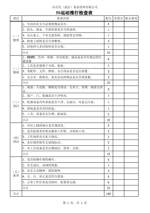5S检查样本