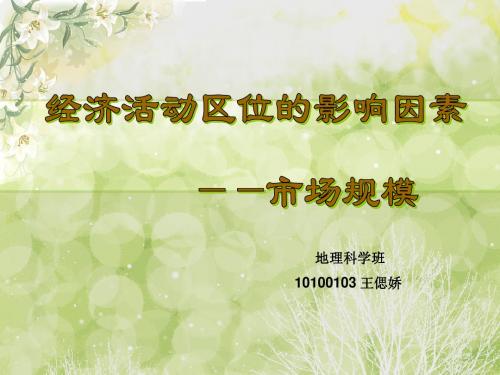 经济活动区位的影响因素