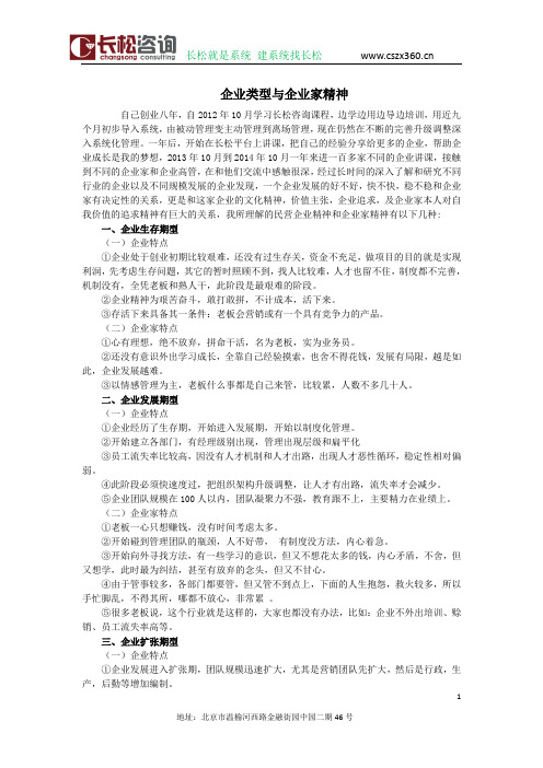 创业：企业类型与企业家精神——长松咨询
