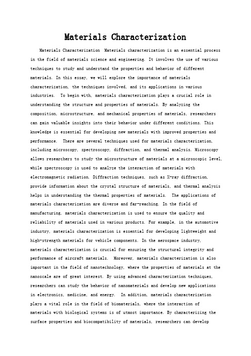 Materials Characterization