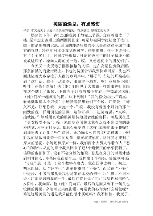 美丽的遇见,有点感伤_话题作文