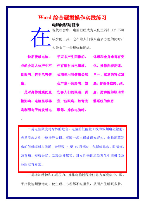 Word综合题型操作实践练习