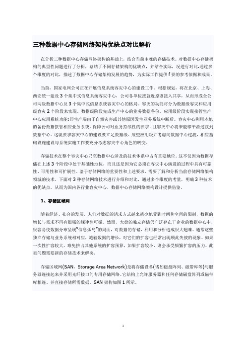 三种数据中心存储网络架构优缺点对比解析
