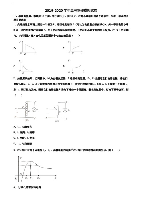 乌鲁木齐市2019-2020学年高考物理经典试题