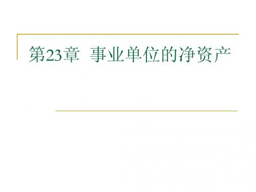 第23章  事业单位的净资产