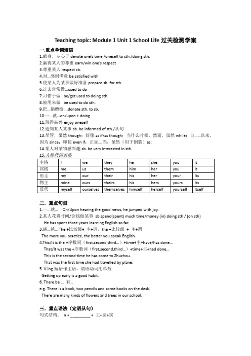 牛津英语模块一到模块五 M1-M5知识点归纳 心血之作