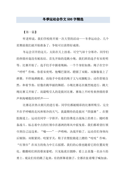 冬季运动会作文500字精选