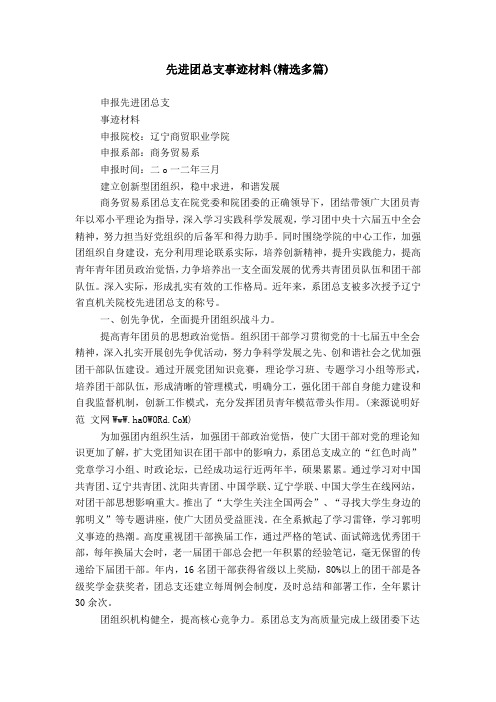 先进团总支事迹材料