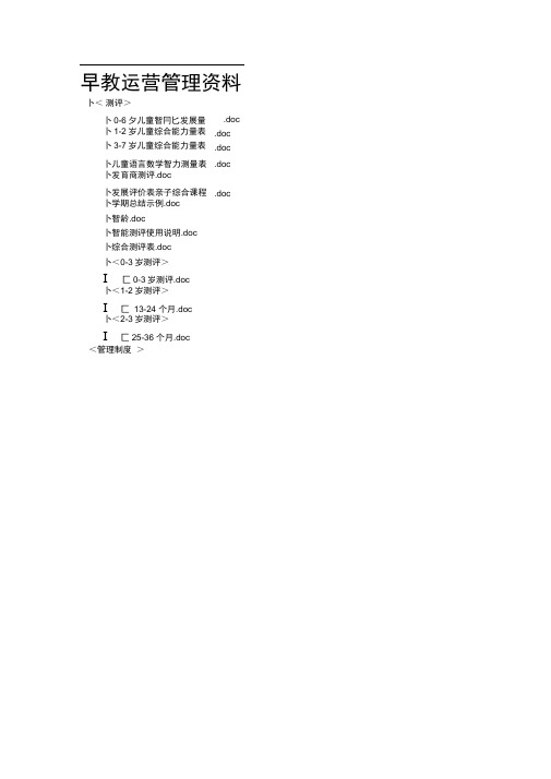 早教运营管理资料全