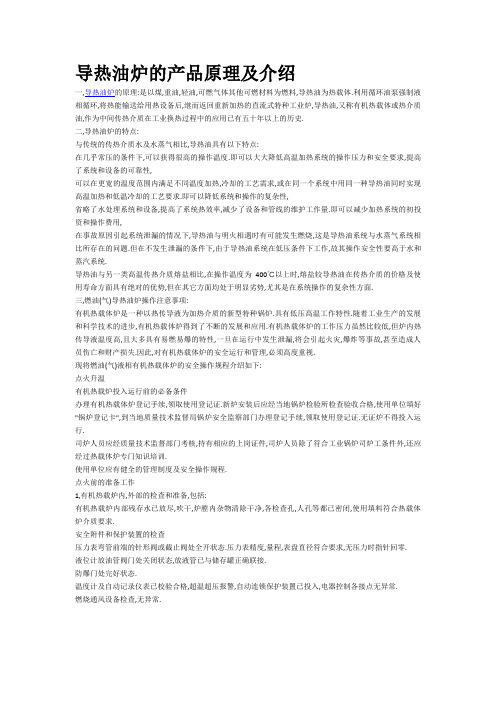 导热油炉的产品原理及介绍