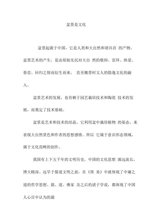 盆景是文化