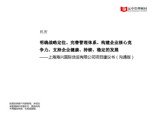 远卓-海兴-战略定位、完善管理体系、构建企业核心竞争力项目建议书