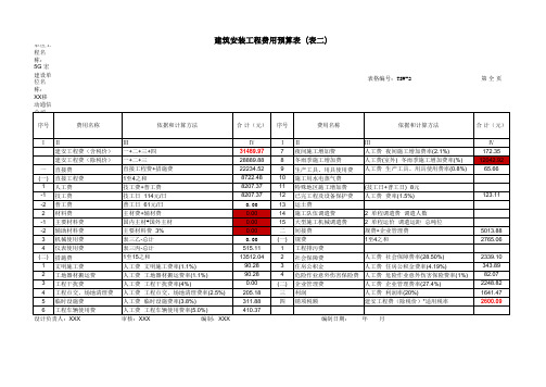 5G通信工程概预算案例