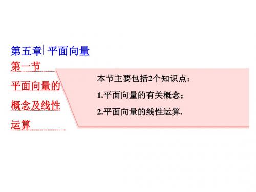 高考数学大一轮复习第五章平面向量第一节平面向量的概