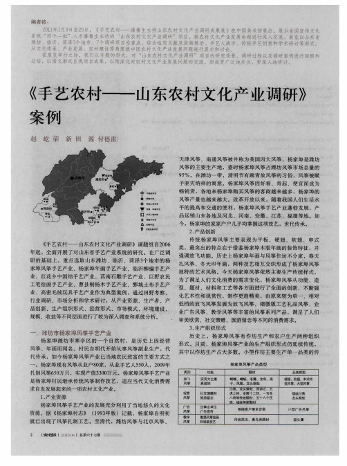 《手艺农村——山东农村文化产业调研》案例