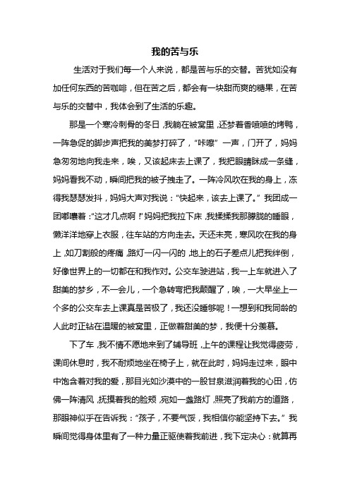 六年级作文：我的苦与乐作文800字_1