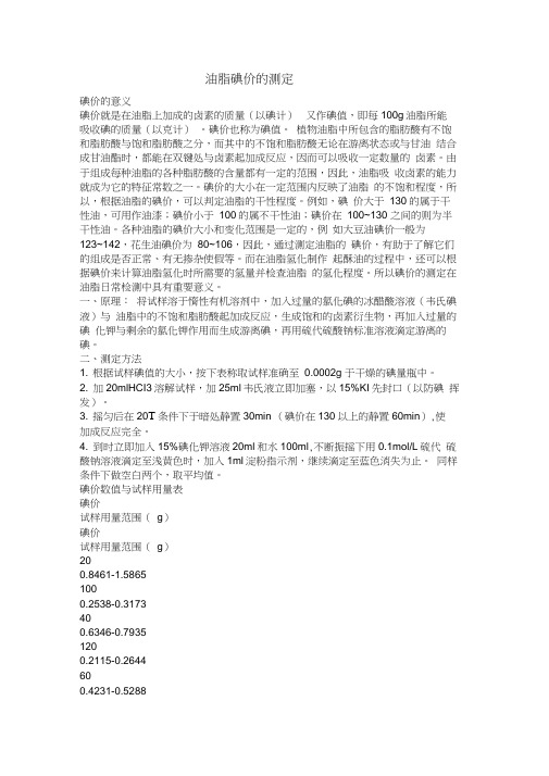 油脂碘价的测定