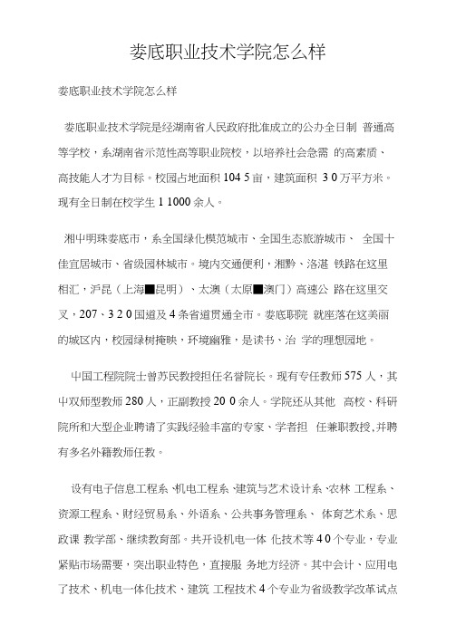 娄底职业技术学院怎么样.doc