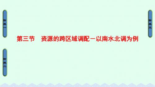 高中地理第3单元区域资源、环境与可持续发展第3节资源的跨区域调配-以南水北调为例课件鲁教版必修3