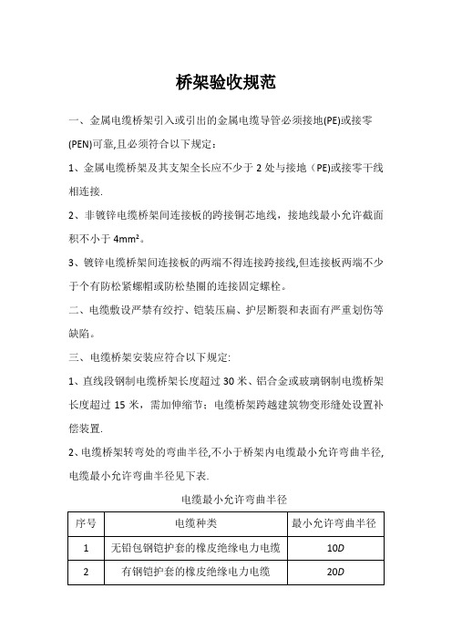 桥架验收规范