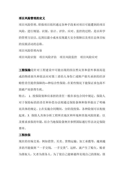 项目风险管理答案