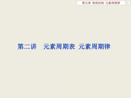 2019届一轮复习人教版 元素周期表 元素周期律 课件(65张)