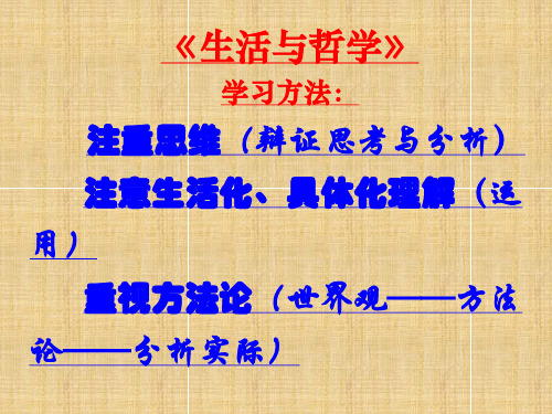 高中政治《生活与哲学》课件：第一课 美好生活的向导 (共28张PPT)