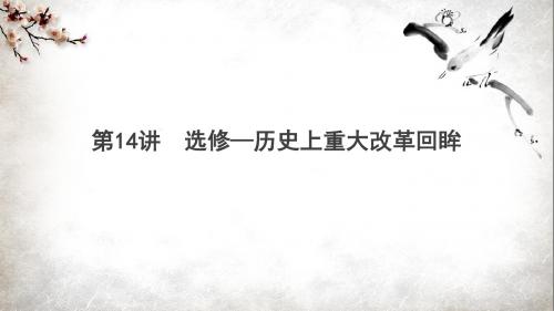 2018高考历史二轮复习课件--第14讲 历史上重大改革回眸