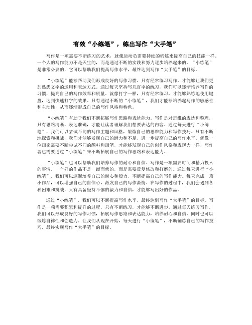 有效“小练笔”,练出写作“大手笔”