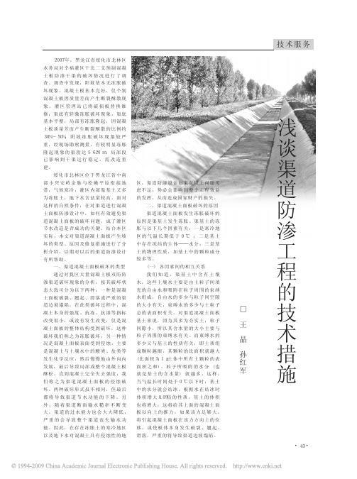 浅谈渠道防渗工程的技术措施
