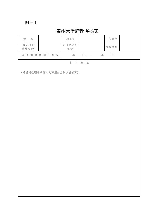 专业技术人员年度(任职期满)考核登记表